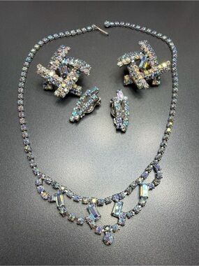 Vintage Juliana Clip Earrings and Necklace Two Pair Earrings